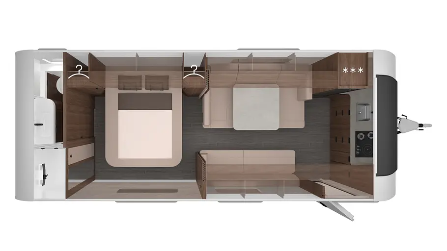 Knaus Nordwind Grundrisszeichnung des Knaus Nordwind im Grundriss 660 PXB.