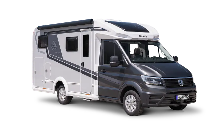 Der Knaus Van TI Plus 650 MEG statisch von schräg vorne rechts.