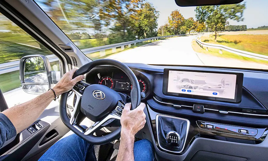 Neuer La Marca SAIC Maxus RV9 (2025) Das Cockpit des La Marca SAIC Maxus RV9 (2025).