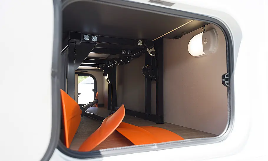 Laika Ecovip H 3109 (2024) Das Bild zeigt die Heckgarage des Laika Ecovip H 3109 (2024).