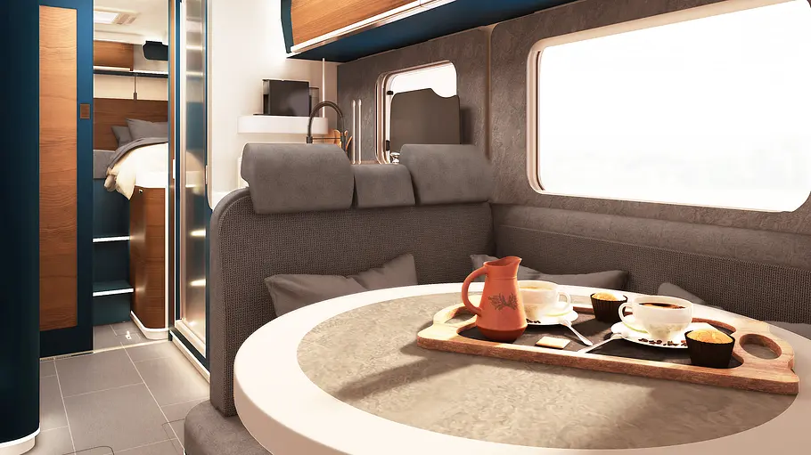 Laika Kreos L 5009 Die Innenaufnahme zeigt die loungeartige Sitzgruppe des Laika Kreos L 5109.