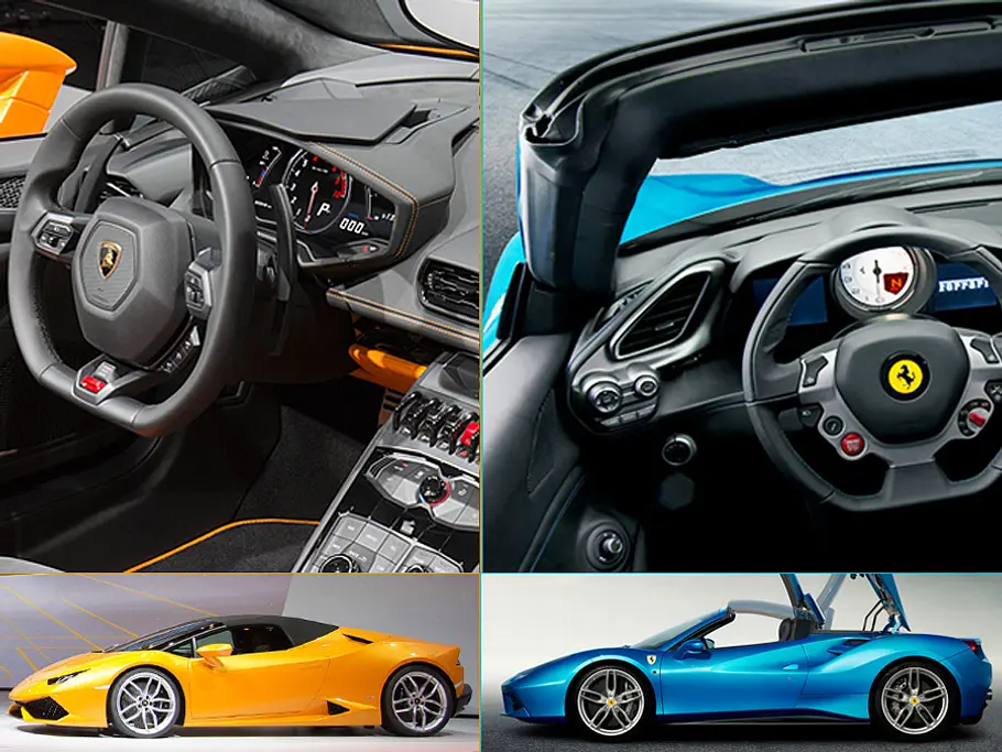 Lamborghini Huracán Spyder gegen 488 Spider Vergleich