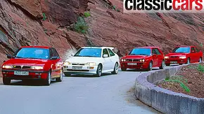 Lancia Delta HF turbo/Ford Escort RS Cosworth/Lancia Delta Integrale/Ford Escort RS 2000 fahrend von schräg vorne fotografiert. - Foto: Willy Bister Lancia Delta HF turbo/Ford Escort RS Cosworth/Lancia Delta Integrale/Ford Escort RS 2000 fahrend von schräg vorne fotografiert. - Foto: Willy Bister