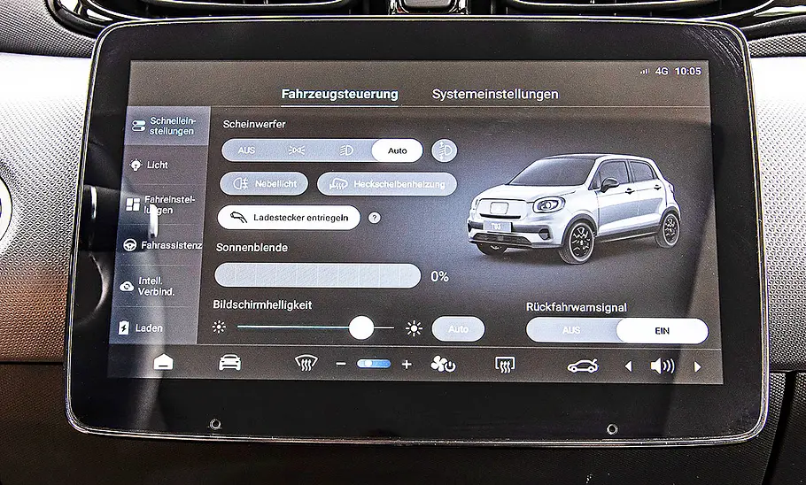 Leapmotor T03 Blick auf die Armaturen im Innenraum des Leapmotor T03.