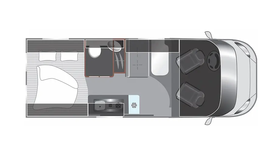 Die Grundrisszeichnung des LMC Innovan Pure 600.