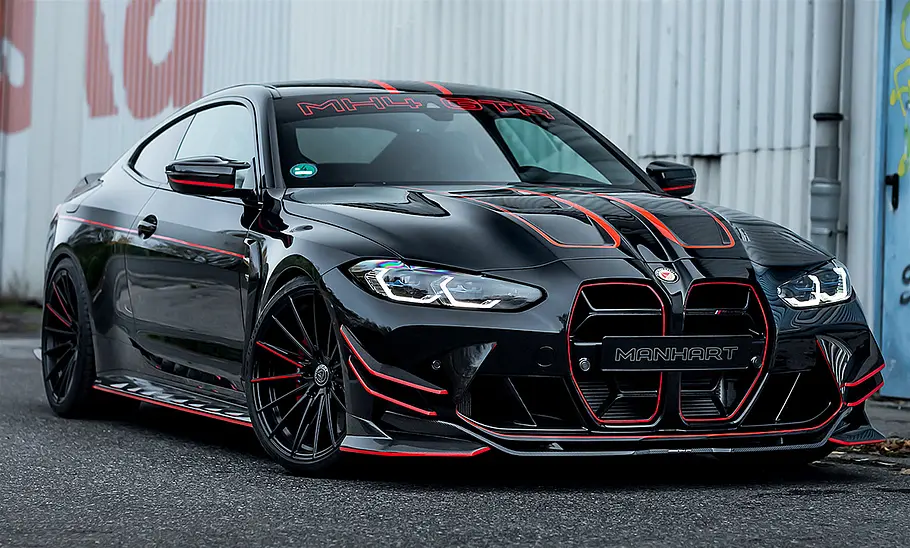 Manhart MH4 GTR II Blick von schräg vorne auf den Manhart MH4 GTR II.