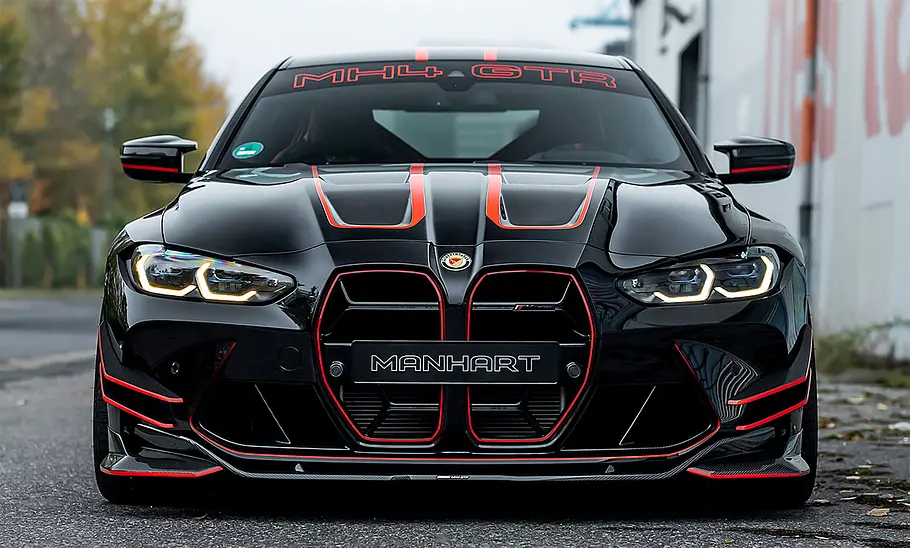 Manhart MH4 GTR II Blick von vorne auf den Manhart MH4 GTR II.