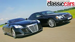 Maybach Exelero und 57 S fahrend von vorne. - Foto: Willy Bister