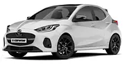 Der Mazda 2 vor weißem Hintergrund von vorne links. - Foto: Carwow