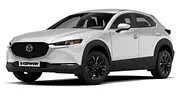 Der Mazda CX-30 vor weißem Hintergrund von vorne links. - Foto: Carwow