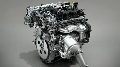 Leistung (PS) & Drehmoment (Nm): Das Symbolbild zeigt einen Verbrennungsmotor im ausgebauten Zustand. - Foto: Mazda