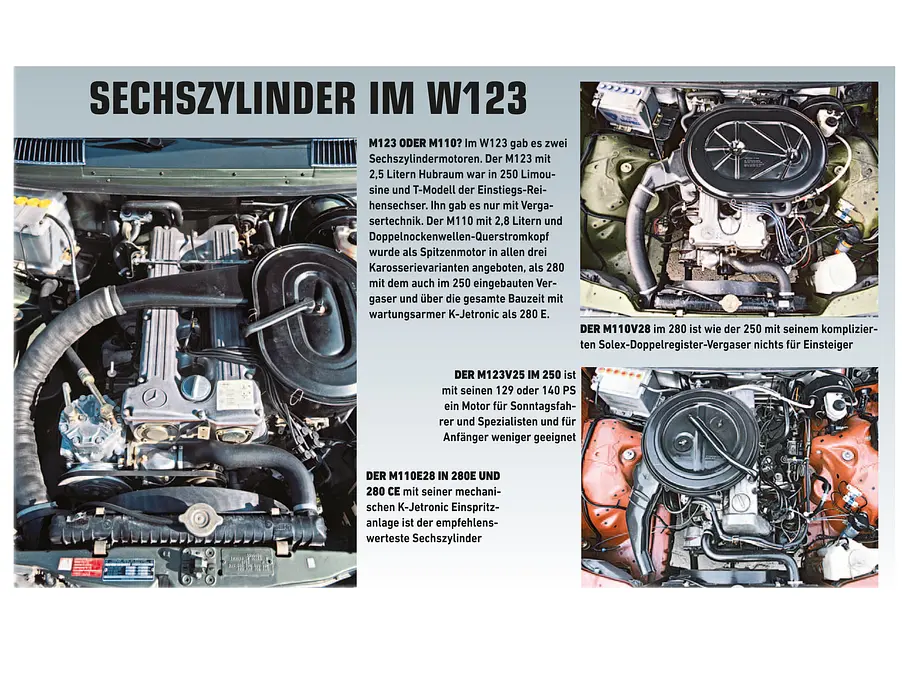 Kaufberatung: Mercedes W123 250/280 E Mercedes 250/280 E W123 Kaufberatung Bilder technische Daten Motoren