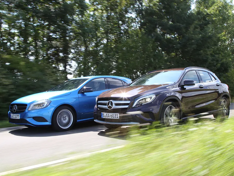 Vergleich: Mercedes-Kompaktklasse Mercedes A 200 GLA 200 Vergleich Bilder technische Daten Kompaktklasse