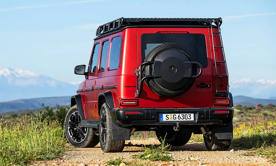 Mercedes-AMG G 63; Außenansicht; stehend; Geländewagen; Heckansicht