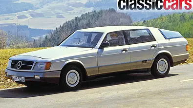 Das Mercedes Auto 2000 (1981) stehend von schräg vorne. - Foto: Mercedes