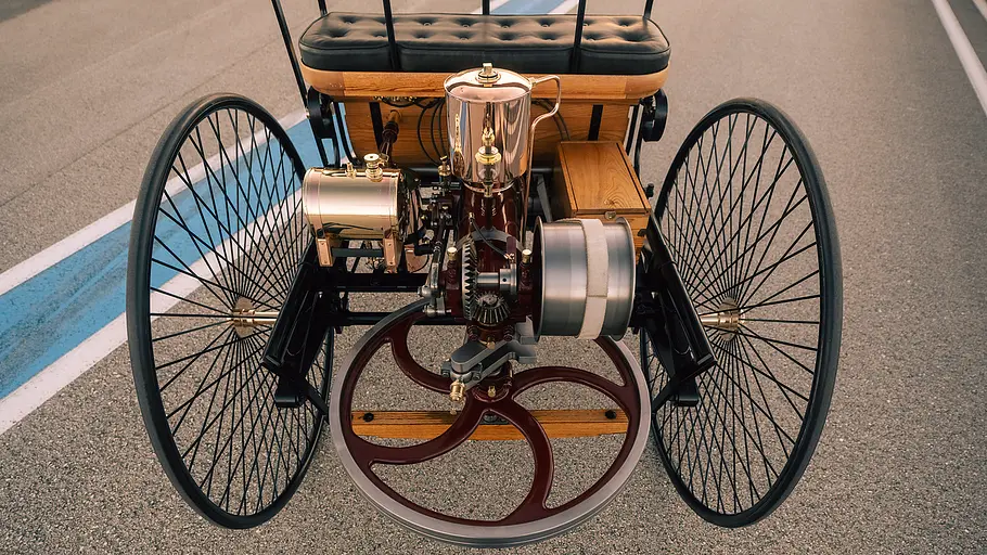 Der Motor des Patent-Motorwagen (Nachbau) von Carl Benz von 1896.