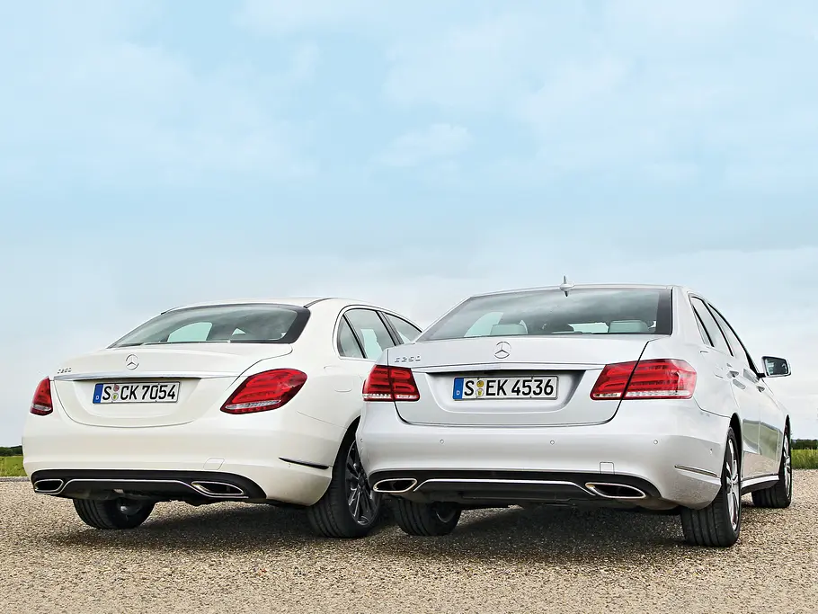 Mercedes C 250 E 250 Vergleich Bilder technische Daten Heck