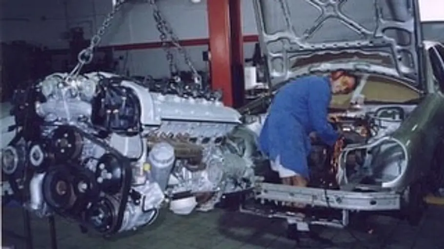 Der Motor des Mercedes E7.4RS Renntech. 