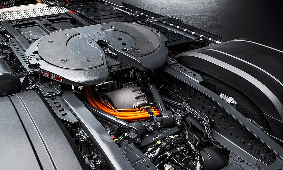 Mercedes eActros 600 (2024); Teller und E-Motor an der Hinterachse