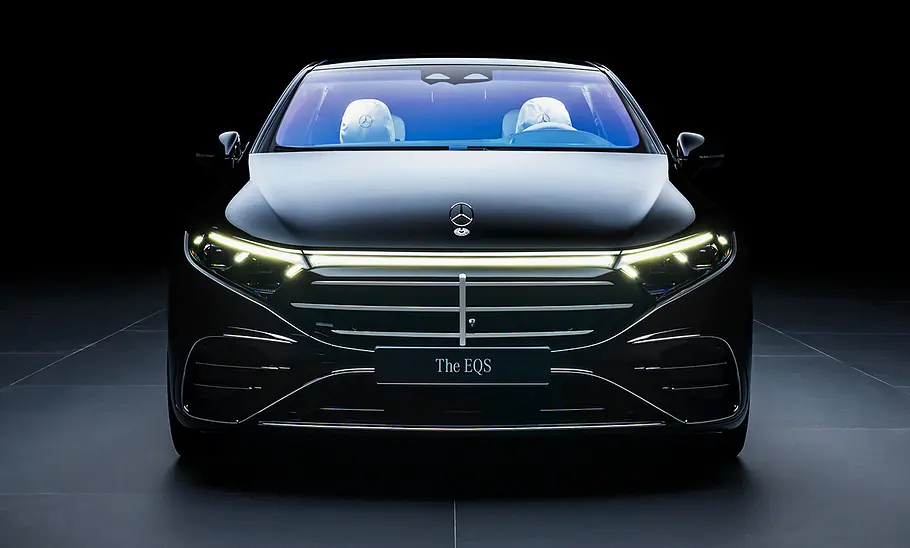 Mercedes EQS Facelift (2024) Mercedes EQS Facelift (2024); Elektroauto, Luxuslimousine, Frontansicht, Kühlergrill