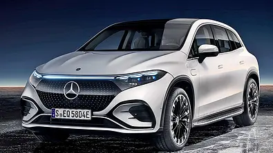 Mercedes EQS SUV (2022); stehend, schräg vorne - Foto: Mercedes