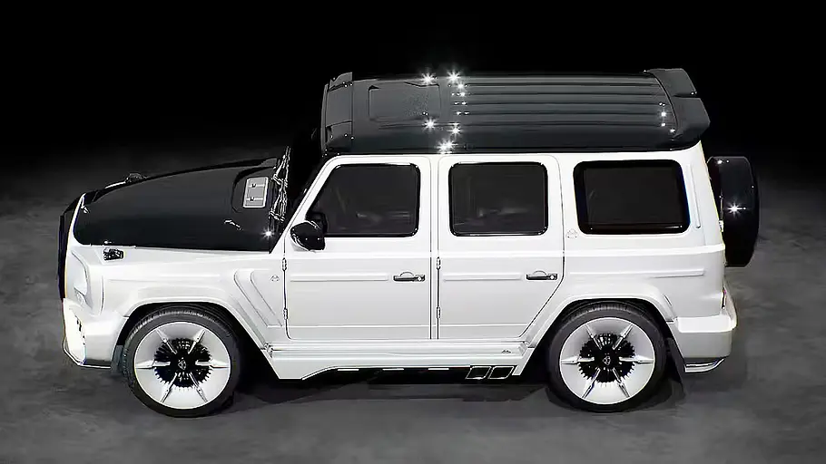 Mercedes G M Monogramm der MetaGarage Mercedes G M Monogramm der MetaGarage, fotografiert von der Seite.