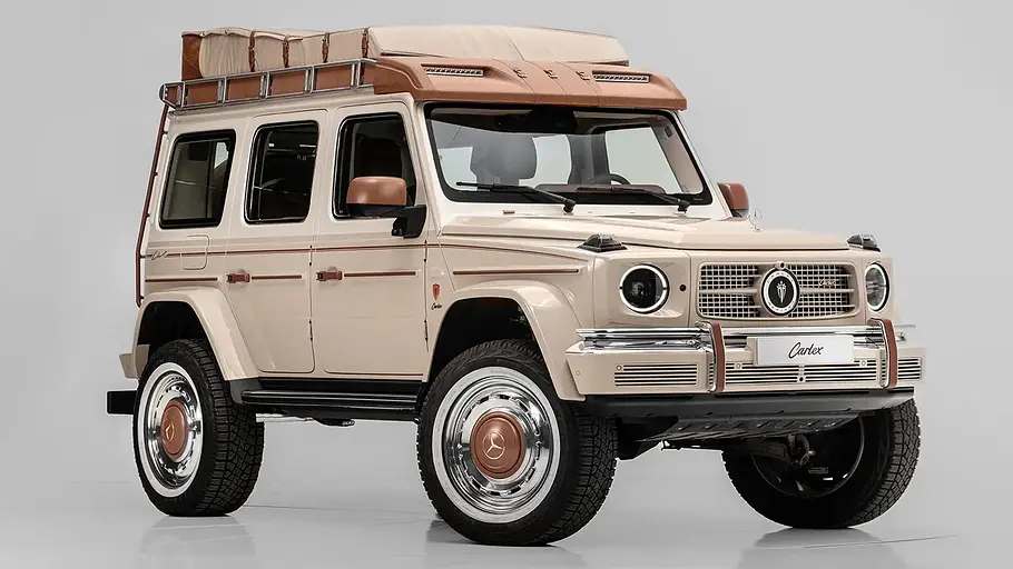 Mercedes G Safari Royal von Carlex Design, fotografiert von schräg vorne.
