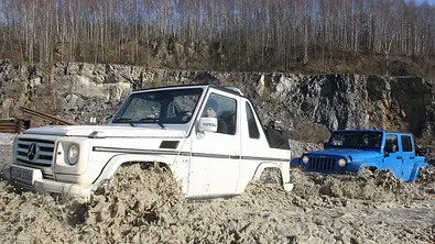 Cabrio Offroader: Mercedes G-Klasse Jeep Wrangler