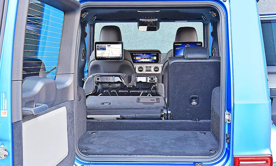 Mercedes G 580 EQ Blick in den Kofferraum des Mercedes G 580 EQ.