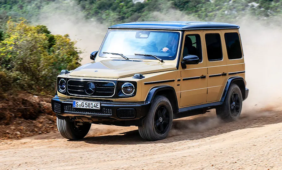 Mercedes G 580 EQ; Außenansicht; fahrend; Geländewagen; Frontansicht