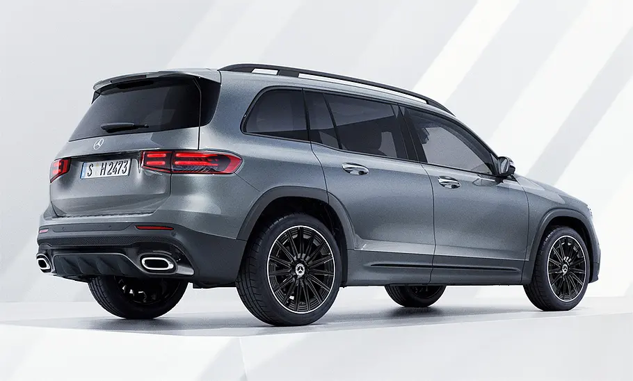 Mercedes GLB Facelift (2023); stehend; SUV; Außenansicht; Heckansicht