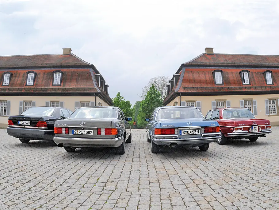 Mercedes 300 SEL 450 SEL 560 SEL 600 SEL Vergleich Bilder technische Daten