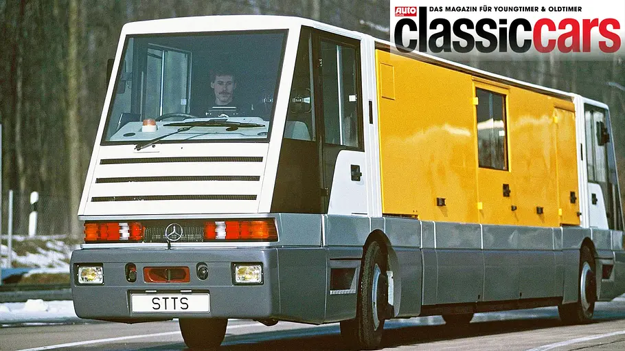 Der Mercedes STTS stehend von schräg vorne