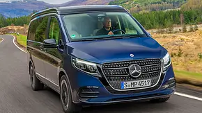 Mercedes Marco Polo Facelift (2024); fahrend, Außenansicht vorne rechts - Foto: Mercedes