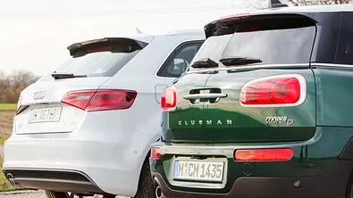 mini cooper d clubman audi a3 sportback 2.0 TDI