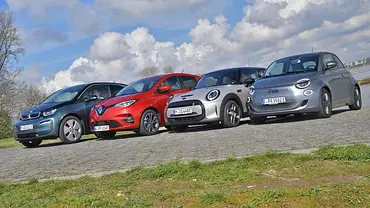 BMW i3/Renault Zoe/Mini Cooper SE/Fiat 500e - Foto: Zbigniew Mazar