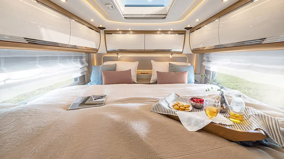 Morelo Empire 110 GSB Die Innenaufnahme zeigt das Schlafzimmer des Morelo Empire 110 GSB.