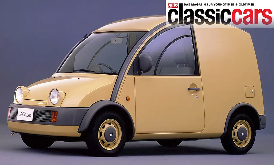 Nissan S-Cargo Nissan S-Cargo statisch von schräg vorne fotografiert.