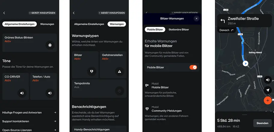 Ooono Codriver No 2 im Test Screenshots der Ooono Codriver No 2-App im Test.