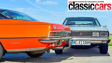 Opel Commodore GS/E und Fiat 130 Coupé statisch von der Seite und von vorne fotografiert. - Foto: Markus Sende