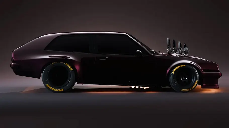 Opel Manta Restomod von richter.cgi, dargestellt von der Seite.