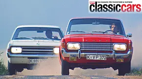 Opel Rekord C und Ford 17M P7 fahrend von vorne - Foto: Wolfgang Drehsen