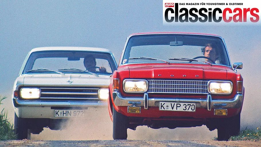 Opel Rekord C und Ford 17M P7 fahrend von vorne