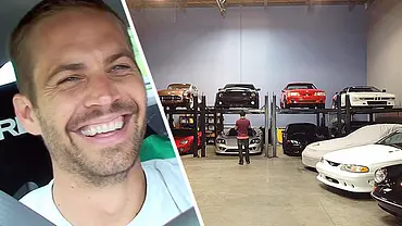 Paul Walkers Autosammlung: Collage zeigt Paul Walker bei der Fahrt eines Nissan GT-R sowie die Garage mit Privatfahrzeugen des Fast-&-Furious-Schauspielers. Paul Walkers Autosammlung: Collage zeigt Paul Walker bei der Fahrt eines Nissan GT-R sowie die Garage mit Privatfahrzeugen des Fast-&-Furious-Schauspielers.