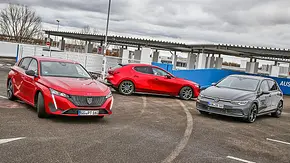 Peugeot 308/Mazda3/VW Golf - Foto: Niklas Gotta