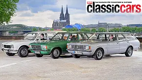 Peugeot 504, Opel Rekord und Ford Taunus stehend von schräg vorne - Foto: Wim Woeber