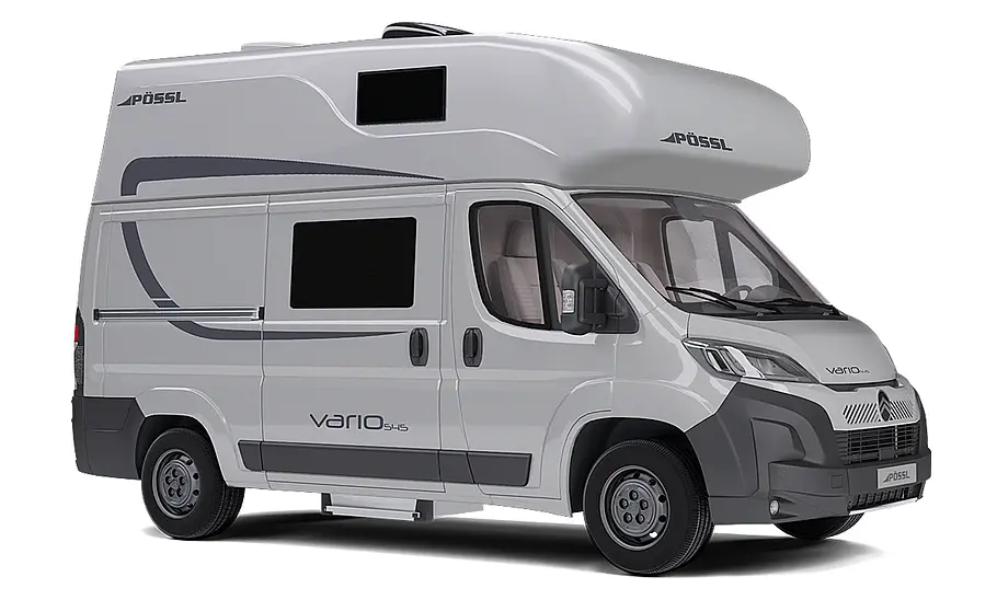 Pössl Vario 545 (2024) Das Bild zeigt den Pössl Vario 545 (2024) stehend von schräg vorne rechts fotografiert.