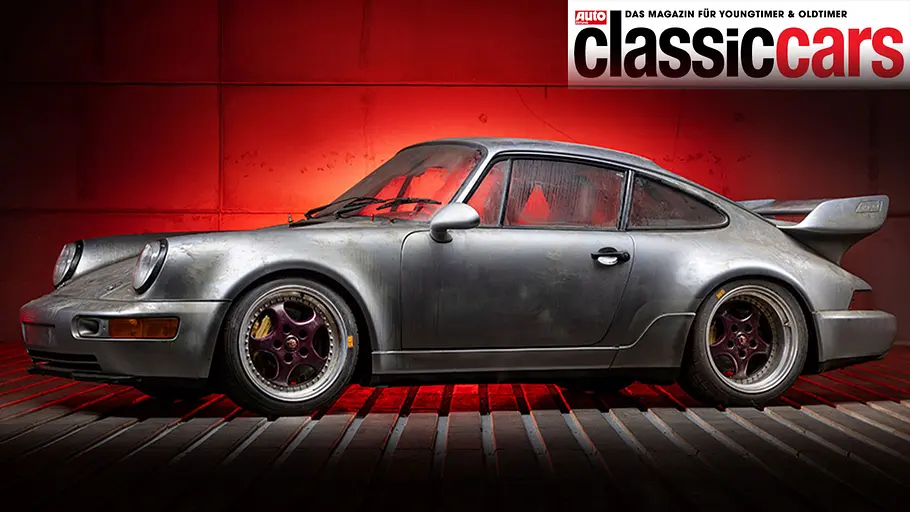 Porsche 911 Carrera RSR 3.8 „Straßenversion“ Porsche 911 Carrera RSR 3.8 „Straßenversion“ statisch von schräg vorne fotografiert.