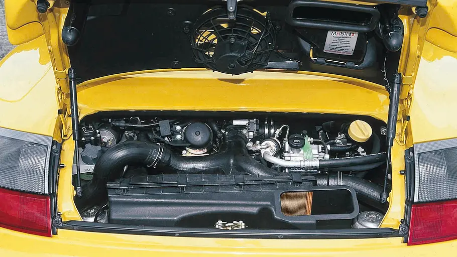 Der Motor des Porsche 911 Turbo
