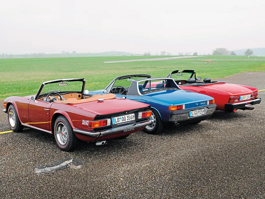 Porsche 914/6 Triumph TR6 Fiat 124 Spider Cabrio Vergleich Bilder technische Daten